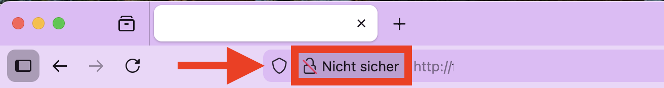 HTTP-Warnung "Nicht sicher"